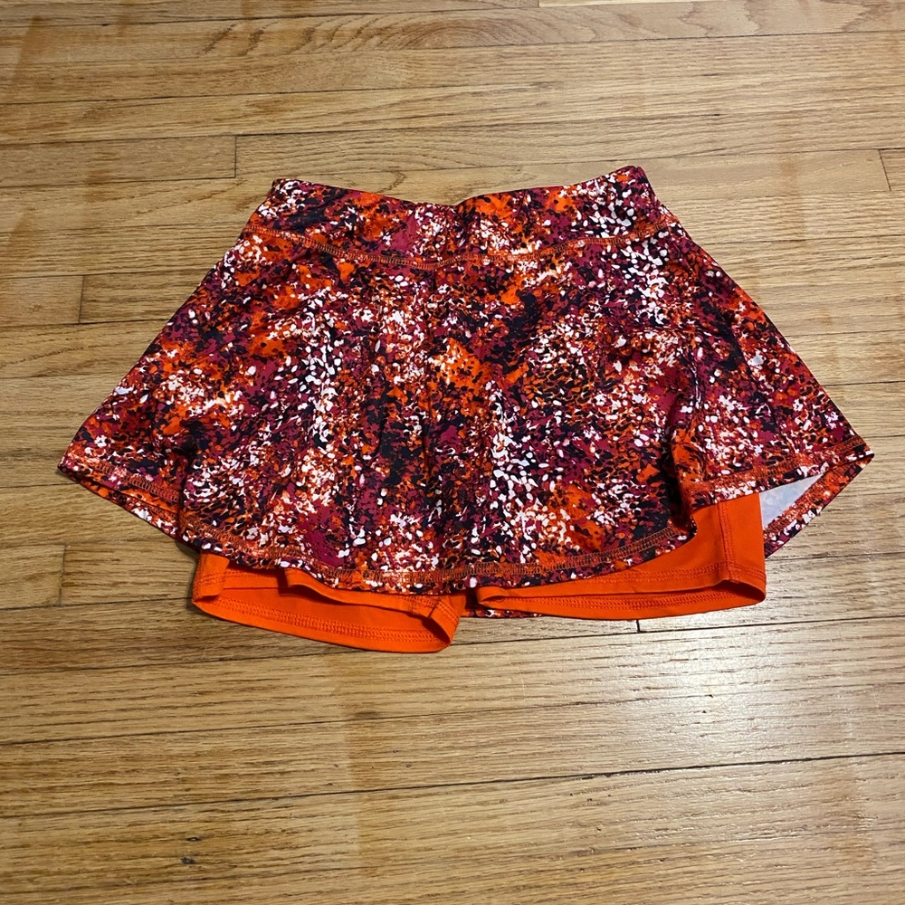Mambo Australia Girl 10/12 M Medium Vibrant Orange and Red Athletic Skort Skirt